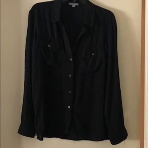 James Perse black blouse shirt button up 2 medium